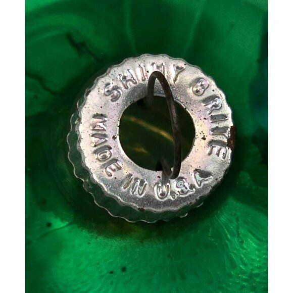 2 VTG Shiny Brite Deer Christmas Tree Ornament Stencil Green Blue Glass Snow MCM - Picture 4 of 14